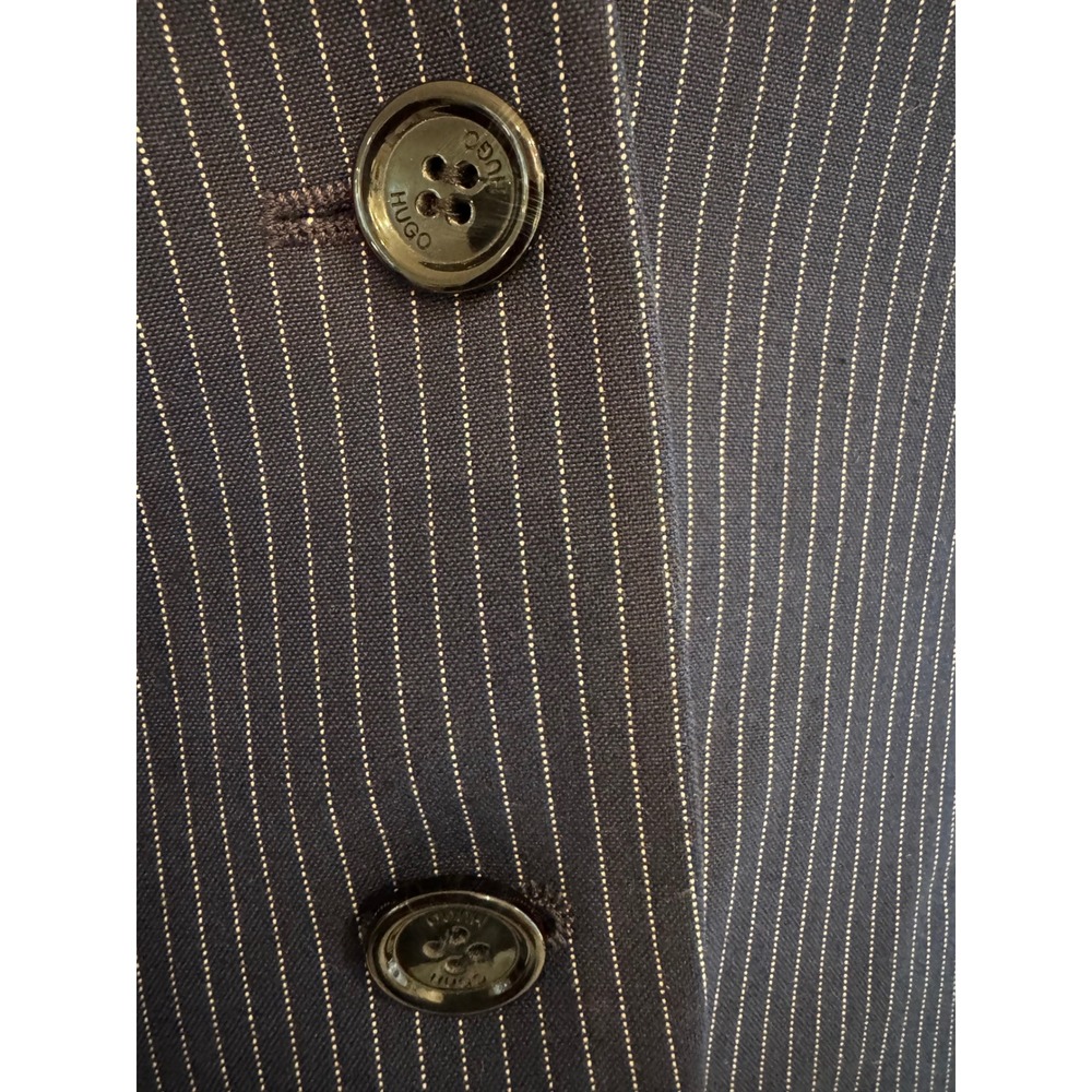 NWT Hugo Boss Alucca Blazer Womens 14 Open Blue Pinstripe Stand Collar - Picture 8 of 12